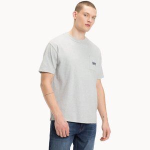 Tommy Hilfiger pánské šedé tričko Pocket - S (38)
